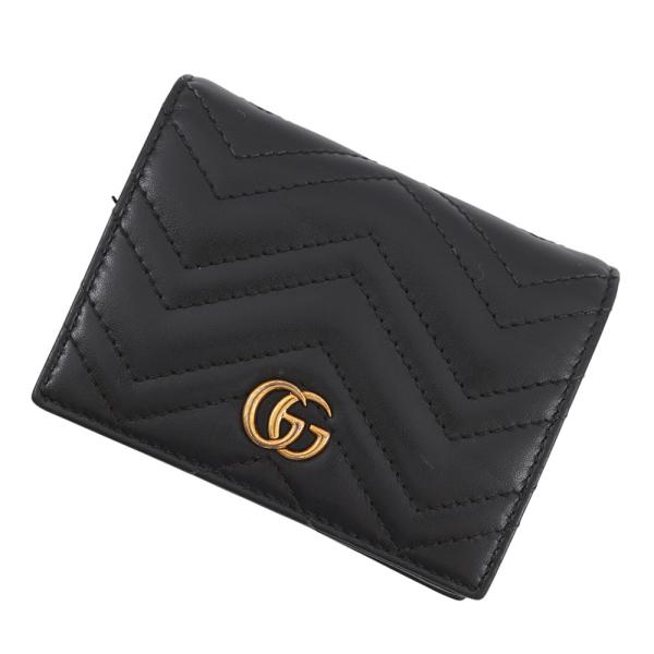 グッチ 二つ折り財布 GGマーモント コンパクトウォレット レザー