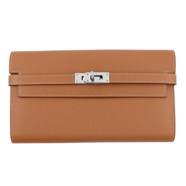 エルメス 長財布 ケリーウォレット ロング ゴールド/シルバー金具 