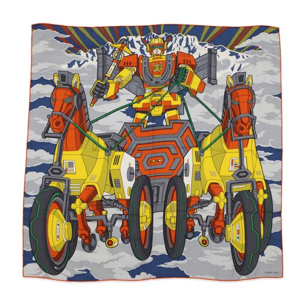 エルメス スカーフ カレH 100 メガ シャリオ Mega Chariot カシミヤ 
