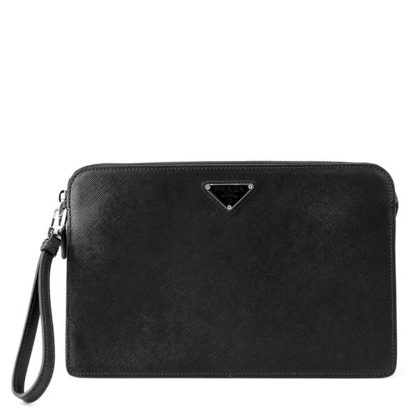 プラダ クラッチバッグ サフィアーノ クラッチ レザー 2VF056 PRADA 黒
