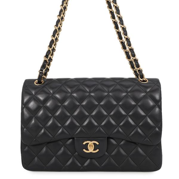 シャネル チェーンショルダーバッグ マトラッセ30 ココマーク ラムスキン CHANEL バッグ デカマトラッセ 黒 【安心保証】