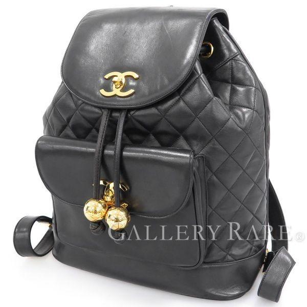 シャネル マトラッセ ココマーク リュックサック ブラック ラムスキン ブラック CHANEL（シャネル） リュック マトラッセ ココマーク ブラック バッグ