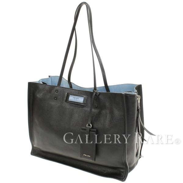 PRADA プラダ トートバッグ エティケットバッグ ブラック ブルー 