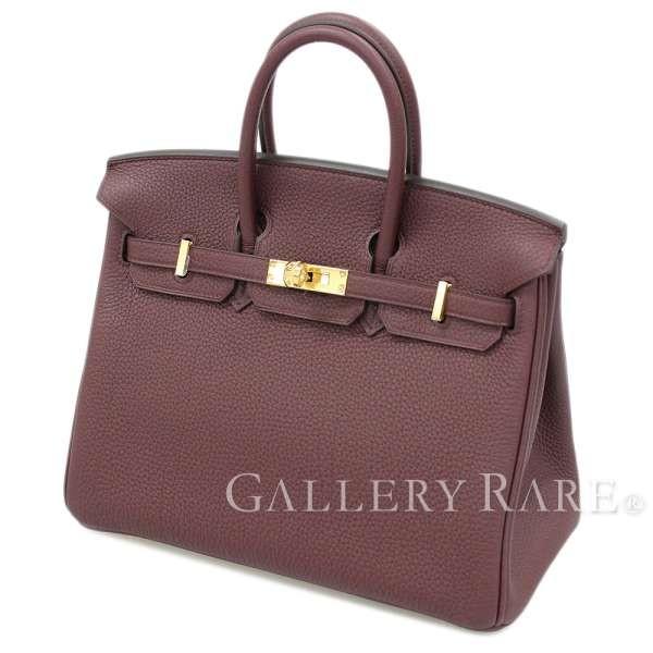 HERMES（エルメス） バーキン25 cm ハンドバッグ ボルドー×ゴールド