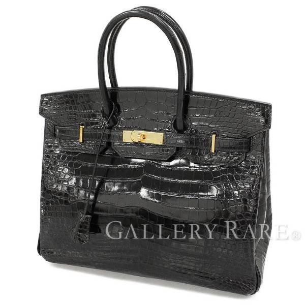 エルメス バーキン35 Cm ハンドバッグ ブラック ゴールド金具 クロコダイル ポロサス シャイン B刻印 Hermes 黒 バッグ 4790785 Gallery Rare 通販 Yahoo ショッピング