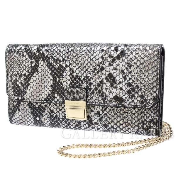 フルラ チェーンウォレット グレー パイソン柄 857056 FURLA 財布 