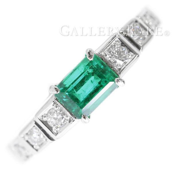 エメラルド ダイヤモンド リング 0.59ct 0.14ct Pt900プラチナ リング  