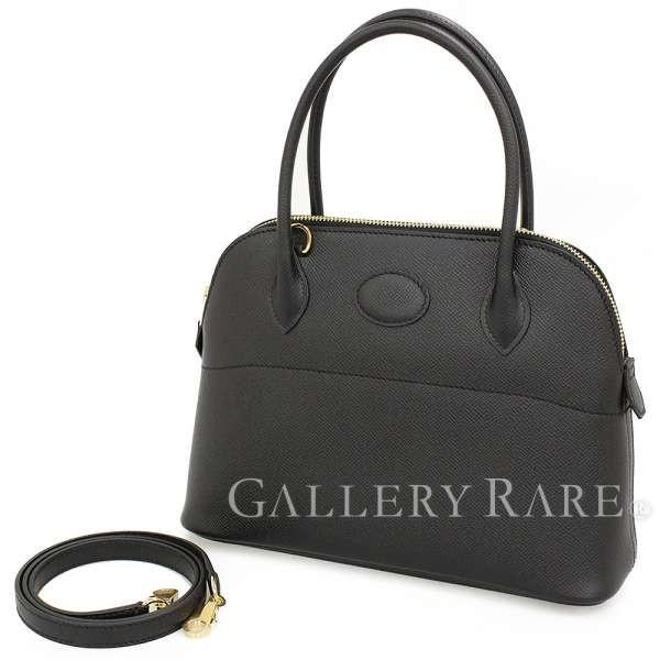 HERMES（エルメス） ハンドバッグ ボリード27 cm ブラック×ゴールド 