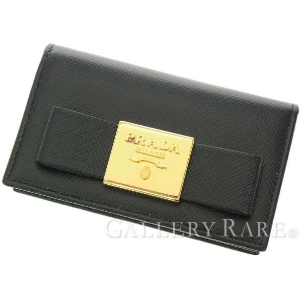 プラダ saffiano fiocco カードケース名刺入れリボン新品同様