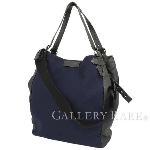 ジバンシー トートバッグ フェルト レザー 公式 Givenchy 黒 メンズ 2wayショルダーバッグ ネイビー