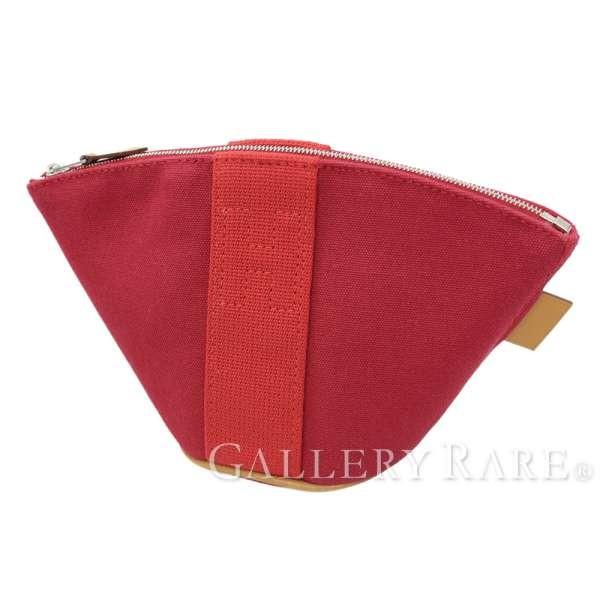 エルメス ポーチ パルミール ミニ 保障 コスメポーチ Hermes レッド 化粧ポーチ 赤 Mini 小物入れ Palmyre