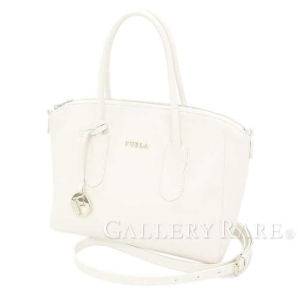FURLA（フルラ） ハンドバッグ ホワイト レザー 2wayショルダーバッグ