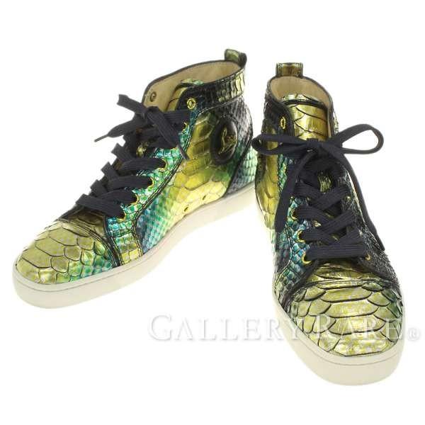 超美品】クリスチャン ルブタン Louboutin パイソン レインボー 【公式