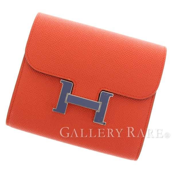 HERMES エルメス 財布 コンスタンス コンパクト カプシーヌ×ブルー 