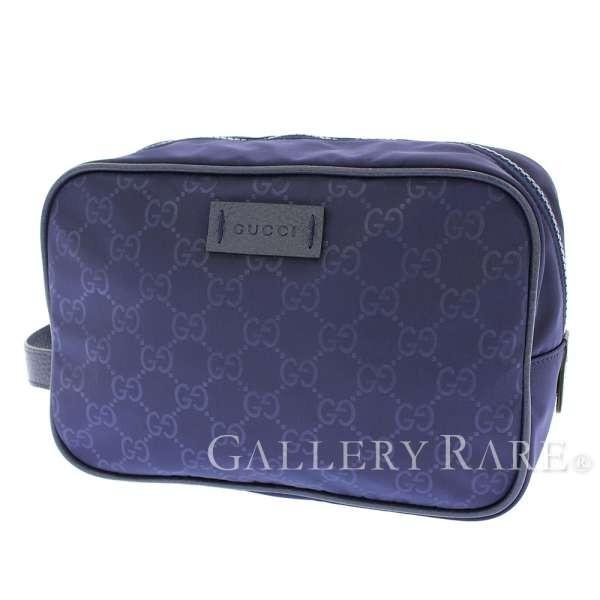 グッチ セカンドバッグ ブルー ナイロン Gg柄 アウトレット品 バッグ Gucci メンズ ポーチ ランキングtop5