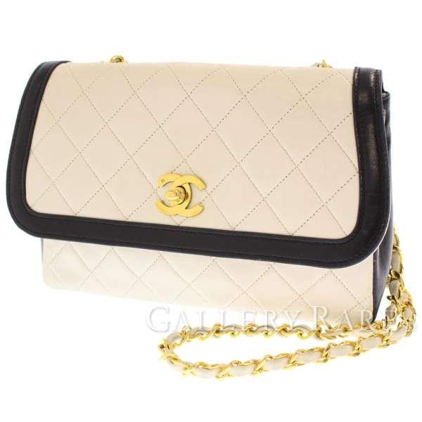 シャネル チェーンショルダーバッグ マトラッセ ココマーク Chanel バイカラー ラムスキン 交換無料 バッグ