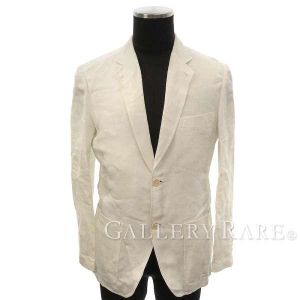 期間限定特価品 エルメス ジャケット メンズ リネンジャケット ホワイト アウター 白 メンズサイズ46 服