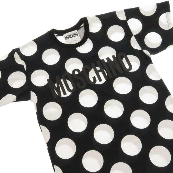 モスキーノ Tシャツ ドット ロゴ ブラック ホワイト メンズ トップス Moschino 販売実績no 1 半袖 服 水玉