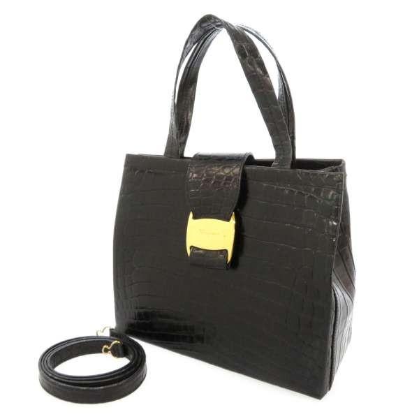FERRAGAMO フェラガモ ハンドバッグ ヴァラ クロコ型押し AQ-21 8252 