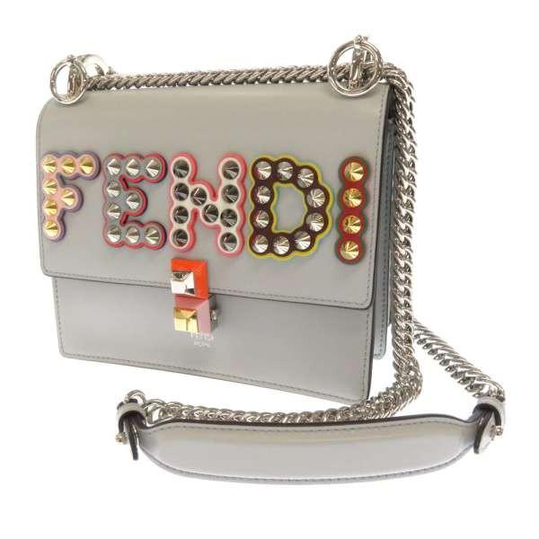 フェンディ ショルダーバッグ ミニ キャナイ スタッズ ロゴ 特売 Fendi 安心保証 8m0381 バッグ