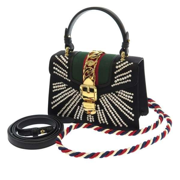 GUCCI（グッチ） ハンドバッグ シルヴィ ミニバッグ サテン ライン 