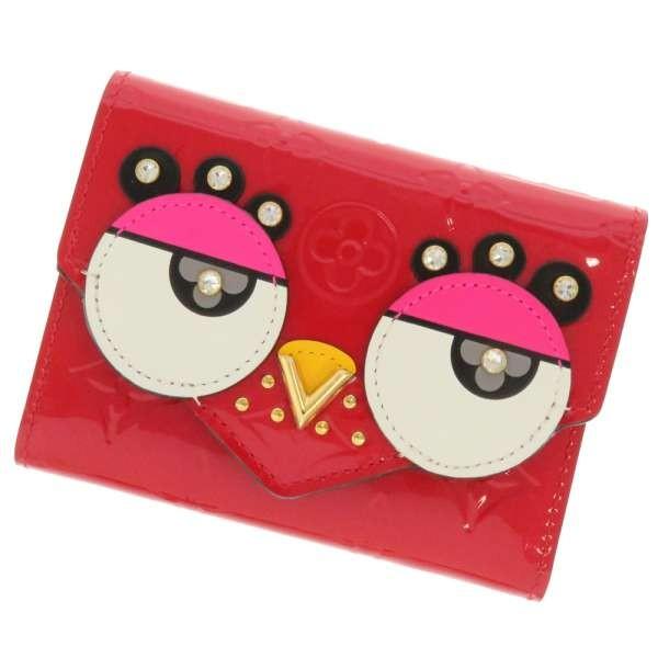 LOUIS VUITTON ルイヴィトン 三つ折り財布 モノグラム ヴェルニ 鳥  