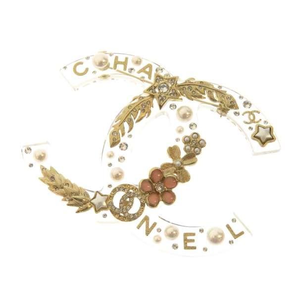 シャネル ブローチ ココマーク フェイクパール 日本全国 送料無料 クリア アクセサリー Chanel 安心保証 A19k