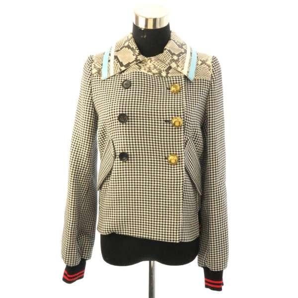 ヌメロ ヴェントゥーノ ジャケット 千鳥格子 ゴート 国産品 レディースサイズ38 アウター 白 アパレル 黒 N21 服