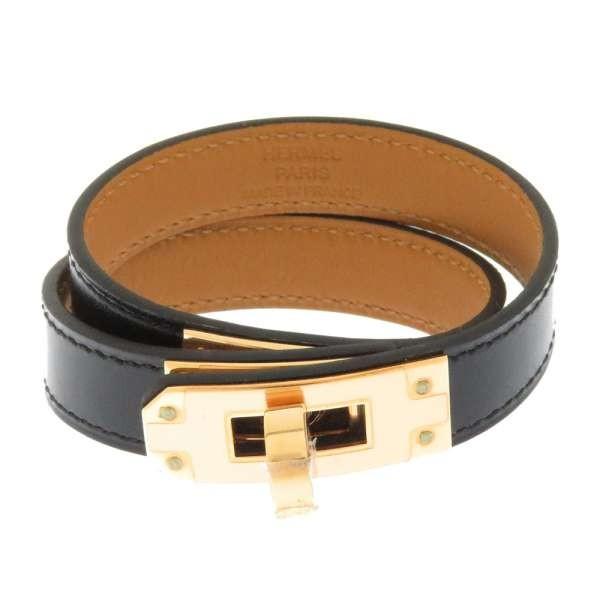 美品✨HERMES ブレスレット ケリー ドゥブルトゥール ゴールド×ブラック HERMES（エルメス） ブレスレット ケリー・ドゥブルトゥール ブラック