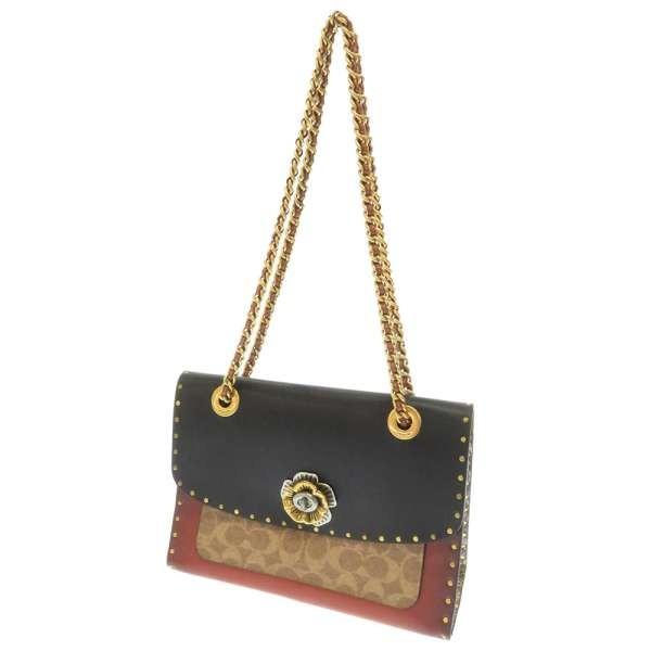 COACH（コーチ） チェーンショルダーバッグ パーカー ウィズ ボーダー 
