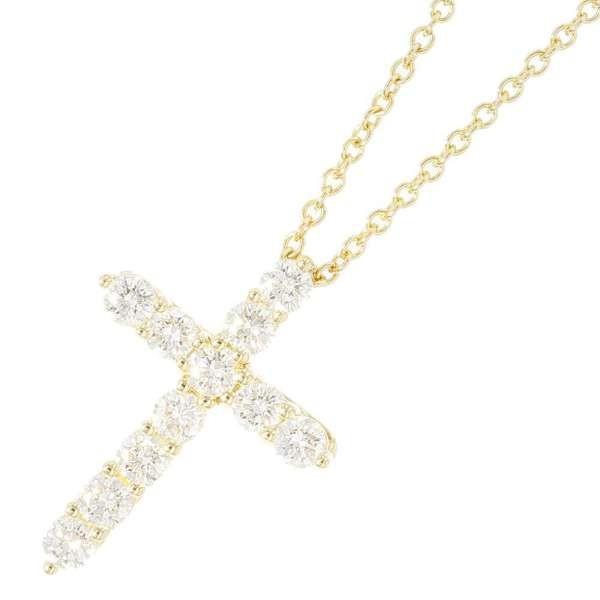 ティファニー ネックレス クロス ペンダント ダイヤモンド K18ygイエローゴールド Tiffany 安心保証 ラッピング 合計0 50ct