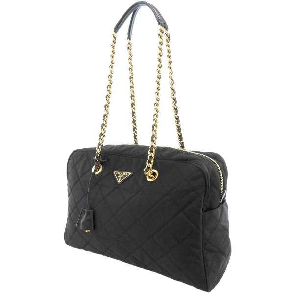 【最終値下げ】PRADA ショルダーチェーンバッグ 中古・古着通販】PRADA (プラダ) チェーンショルダーバッグ ブラック