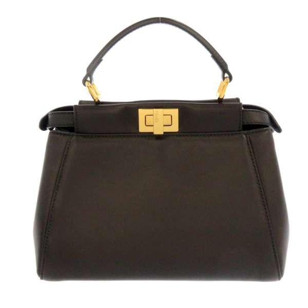 フェンディ ハンドバッグ ミニ ピーカブー レザー 8bn244 安心保証 黒 春の新作続々 ショルダーバッグ Fendi 2way バッグ