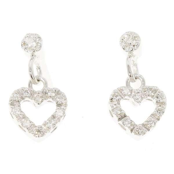 ポンテヴェキオ ピアス ハート メレダイヤ ダイヤモンド K18WGホワイト  