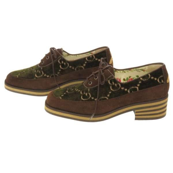 チープ グッチ レースアップシューズ Gg柄 花柄 ビー レディースサイズ34 1 蜂 Gucci シューズ 靴 2 安心保証