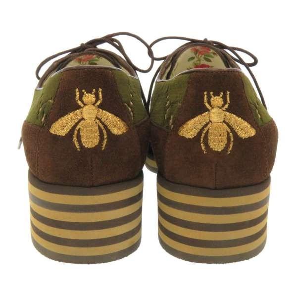 チープ グッチ レースアップシューズ Gg柄 花柄 ビー レディースサイズ34 1 蜂 Gucci シューズ 靴 2 安心保証