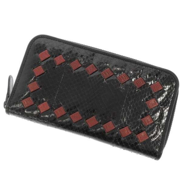 BOTTEGA VENETA（ボッテガ・ヴェネタ） 長財布 パイソン レザー ジップ