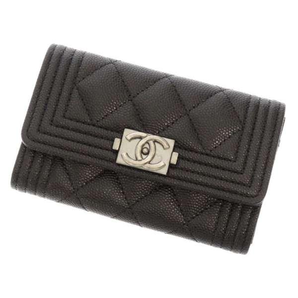 シャネル カードケース ボーイシャネル ココマーク マトラッセ A80603  