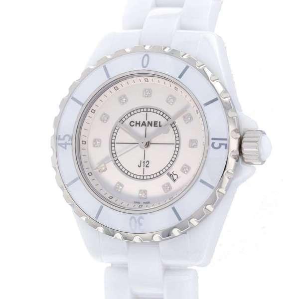 シャネル J12 33mm ホワイトセラミック 12Pダイヤ H1628 CHANEL 腕時計 
