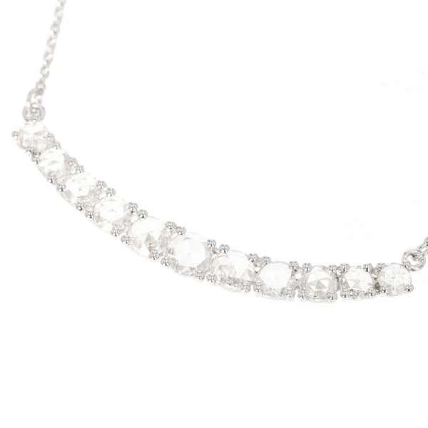 ローズカットダイヤモンド ネックレス ダイヤ 0.70ct K18WGホワイト