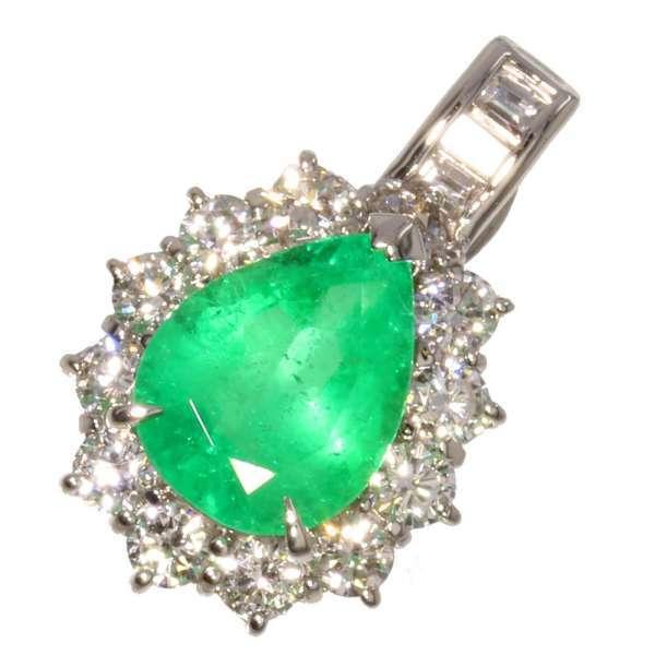 エメラルド ダイヤモンド ペンダントトップ エメラルド3.317ct/ダイヤ