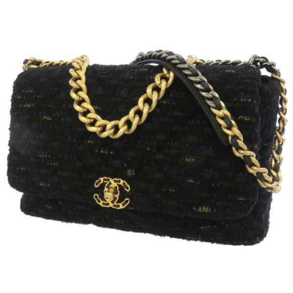 CHANEL シャネル チェーンショルダーバッグ フラップ マキシ ツイード 