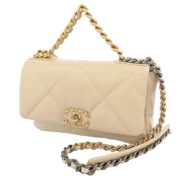 CHANEL(シャネル) ショルダーバッグ レディース CHANEL 19 AS1160 アイボリー 2WAY/フラップバッグ/チェーンショルダー/3カラー金具 ラムスキン CHANEL - CHANEL(シャネル) ショルダーバッグ レディース CHANEL 19