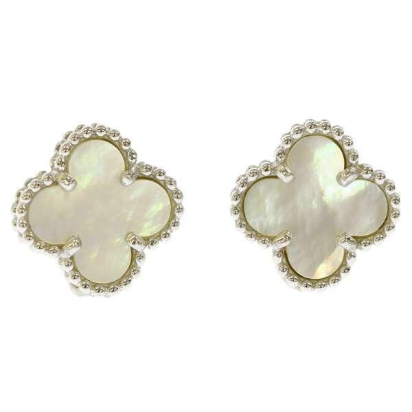 ヴァンクリーフ&アーペル　スイートアルハンブラ　マザーオブパール　ピアス Van Cleef ＆ Arpels（ヴァンクリーフ ＆ アーペル） (美品)ヴァン