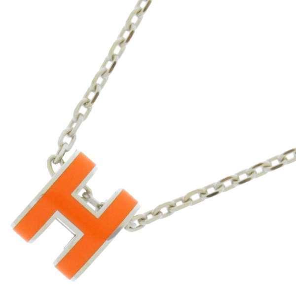HERMES エルメス ネックレス ミニ・ポップアッシュ オレンジ/シルバー  