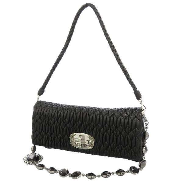 miu miu（ミュウミュウ） ショルダーバッグ ナッパ クリスタル