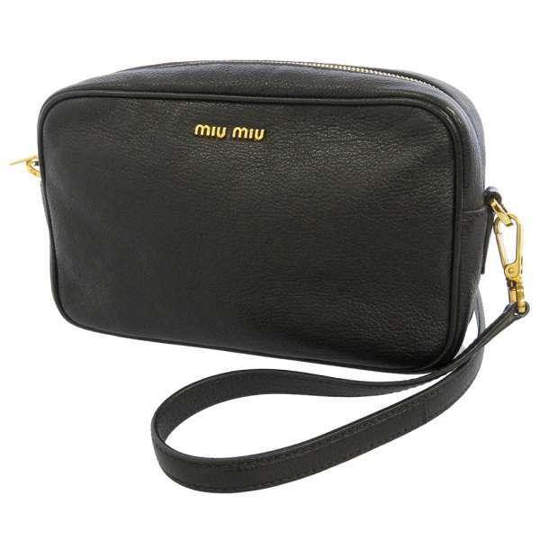 ❤️miu miu ミュウミュウ　刺繍デザイン ショルダーバッグ　ブラック ❤️miu miu ミュウミュウ 刺繍デザイン ショルダーバッグ ブラック