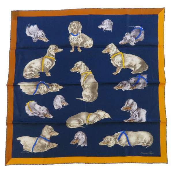 HERMES エルメス スカーフ カレ70 バセットハウンド Les Bassets HERMES エルメス スカーフ カレ70 バセットハウンド Les Bassets