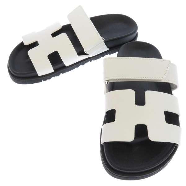 HERMES（エルメス） サンダル シプレ Chypre ホワイト/ブラック