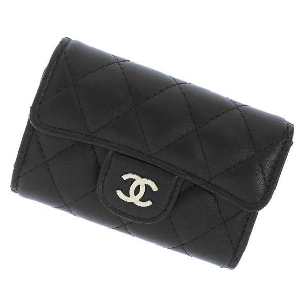 シャネル ビコローレ ラムスキン キーケース ブラック 付属品完備 CHANEL（シャネル） 4連キーケース マトラッセ ココマーク ラムスキン